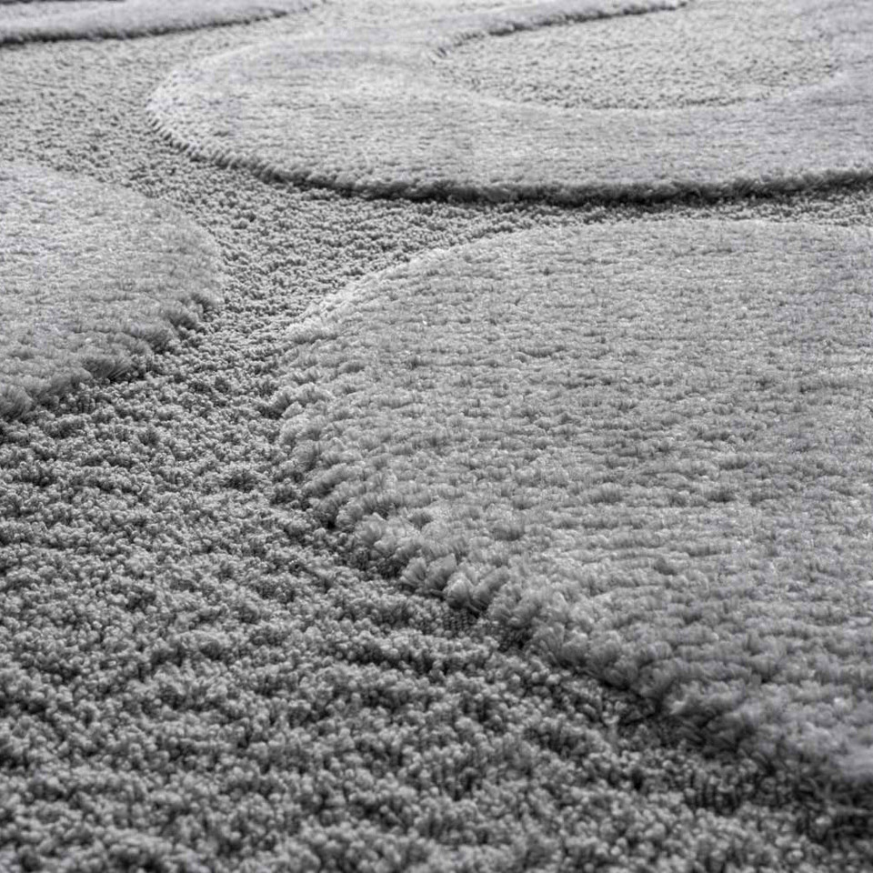 Cleo Wiggle 3D Rug Grey closeup angle pattern