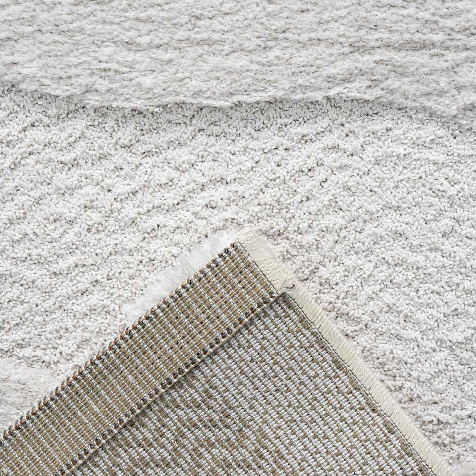 Cleo Wiggle 3D Rug Light Cream closeup corner fold