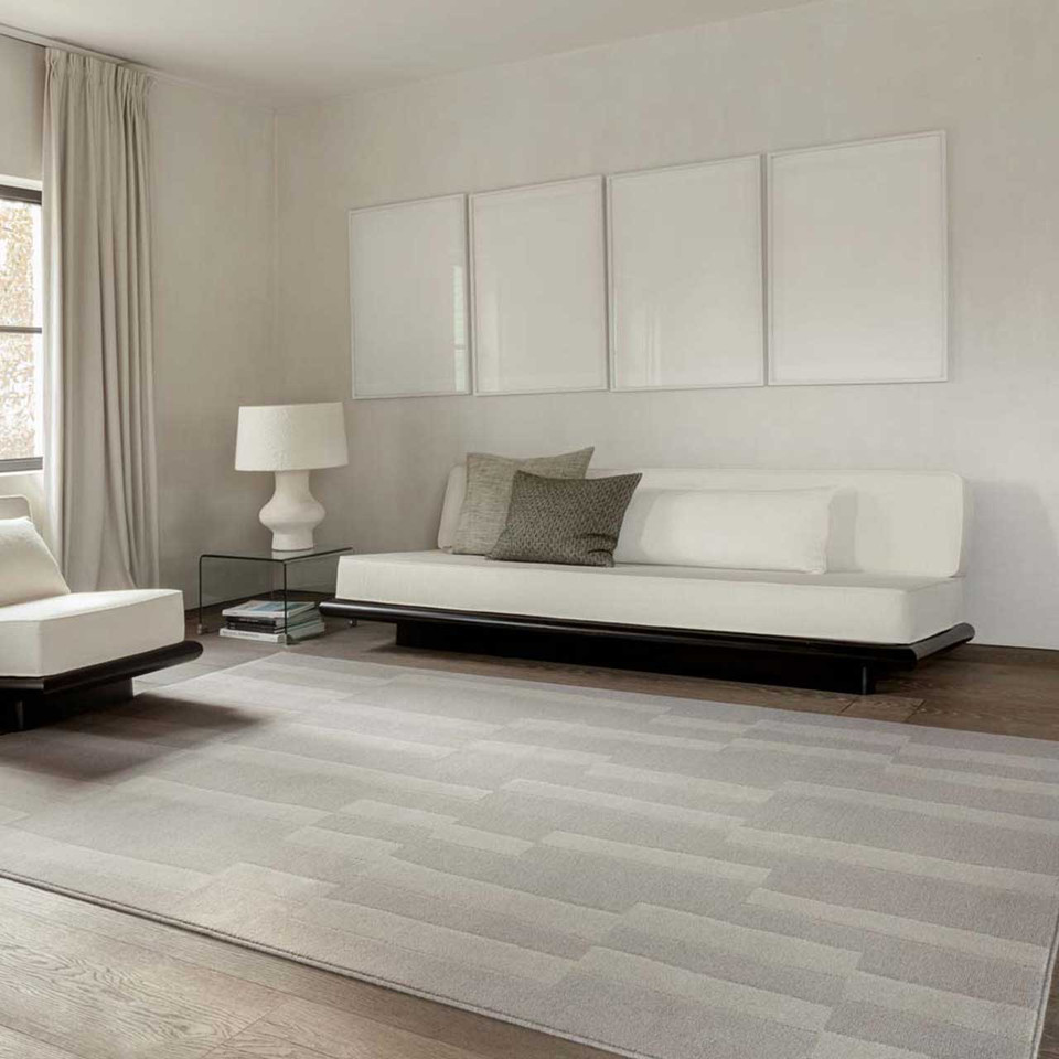 Malmo Grey Blocks Wool Rug