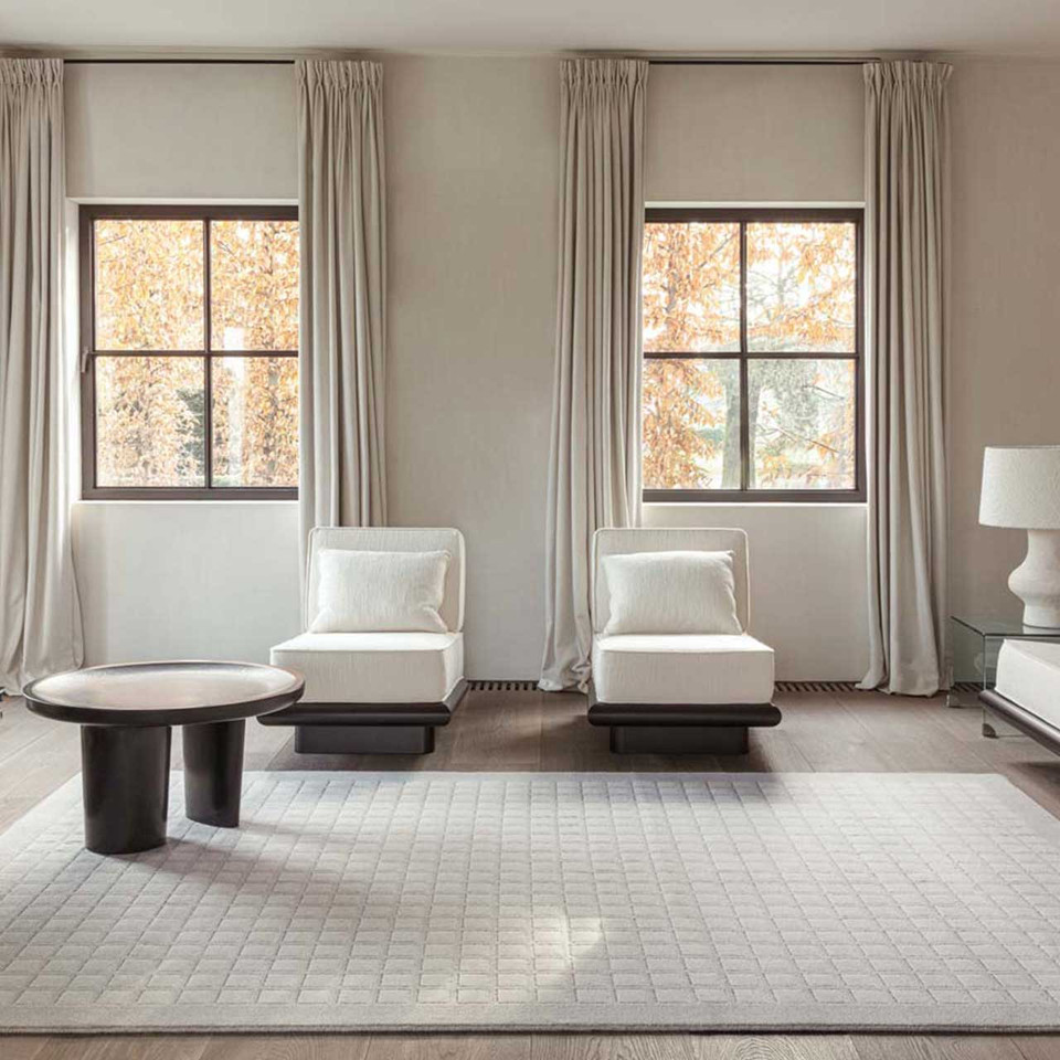 Malmo Grey Pixel Wool Floor Rug