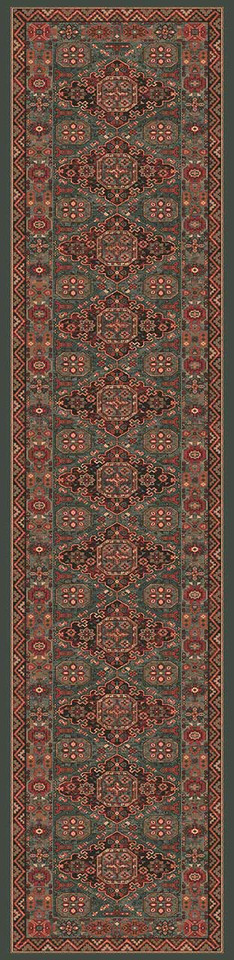 Kashqai Green Traditional Wool Rug 4308