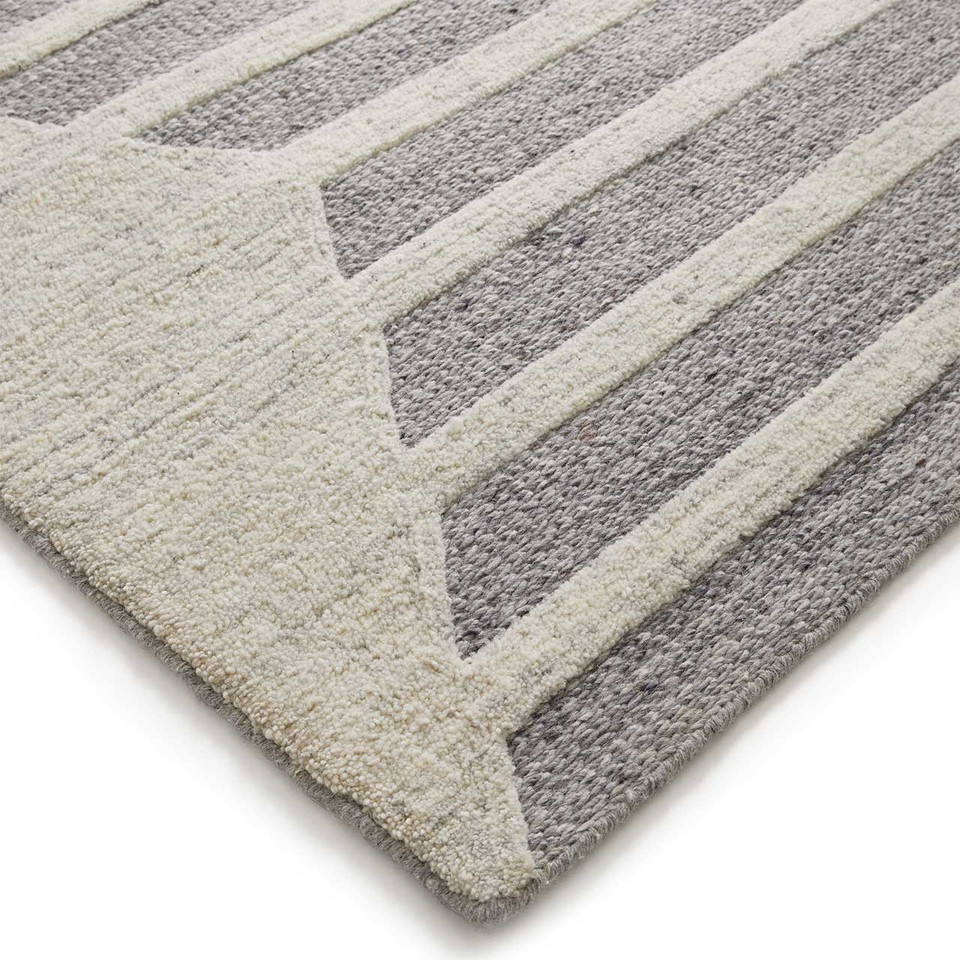 Stellar Ladder Wool Jute 3D Stripe Rug