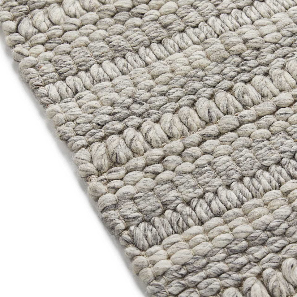 Savannah Textured Grey Wool Loop Rug