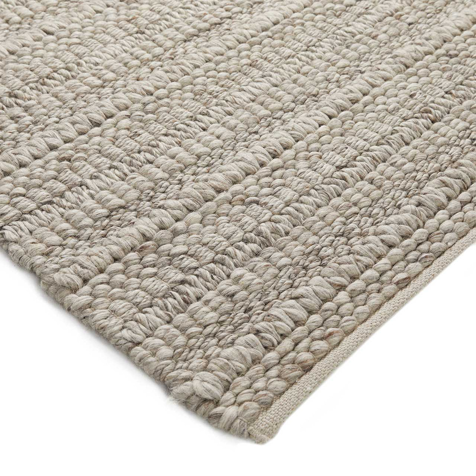 Savannah Textured Taupe Wool Loop Rug