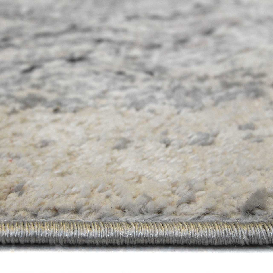 Abstract Square Grey Geometric Rug