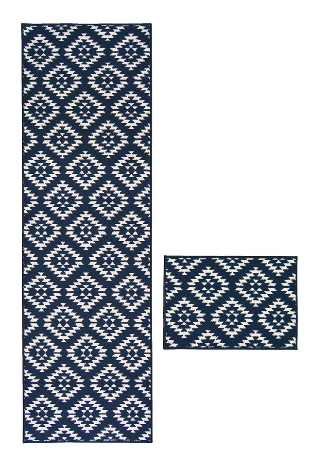 Deco Aztec Blue Washable Doormat