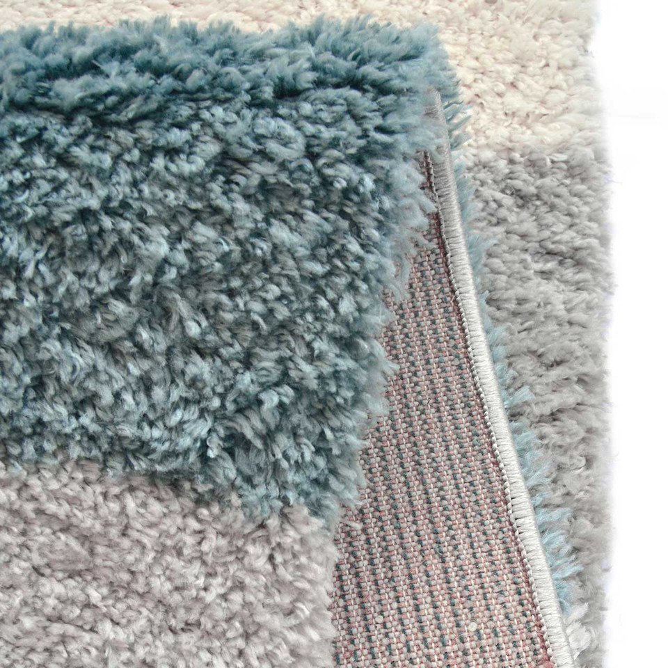 Snug Super Soft Shaggy Rug Blocks Duck Egg