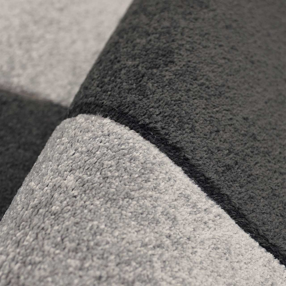 Sara Sculptured Blocks Rug Grey