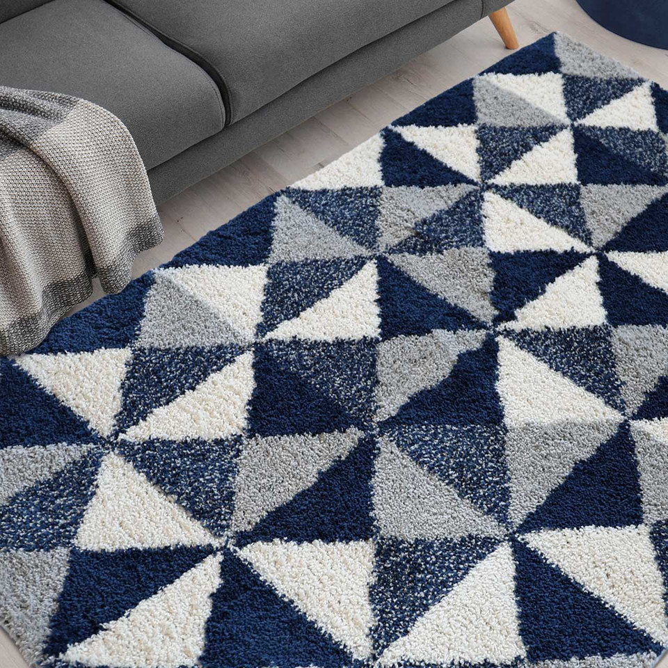 Snug Super Soft Shaggy Rug Scandi Navy