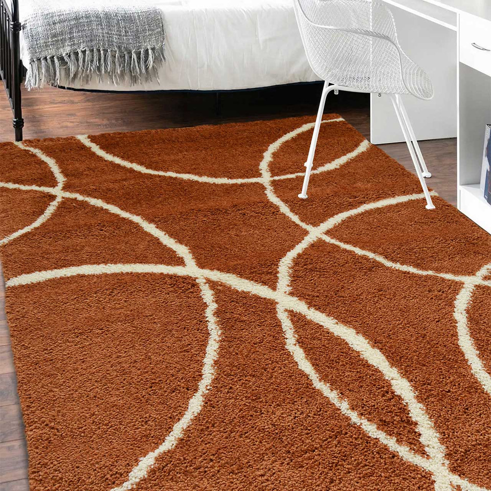 Snug Super Soft Shaggy Rug Bubbles Terra