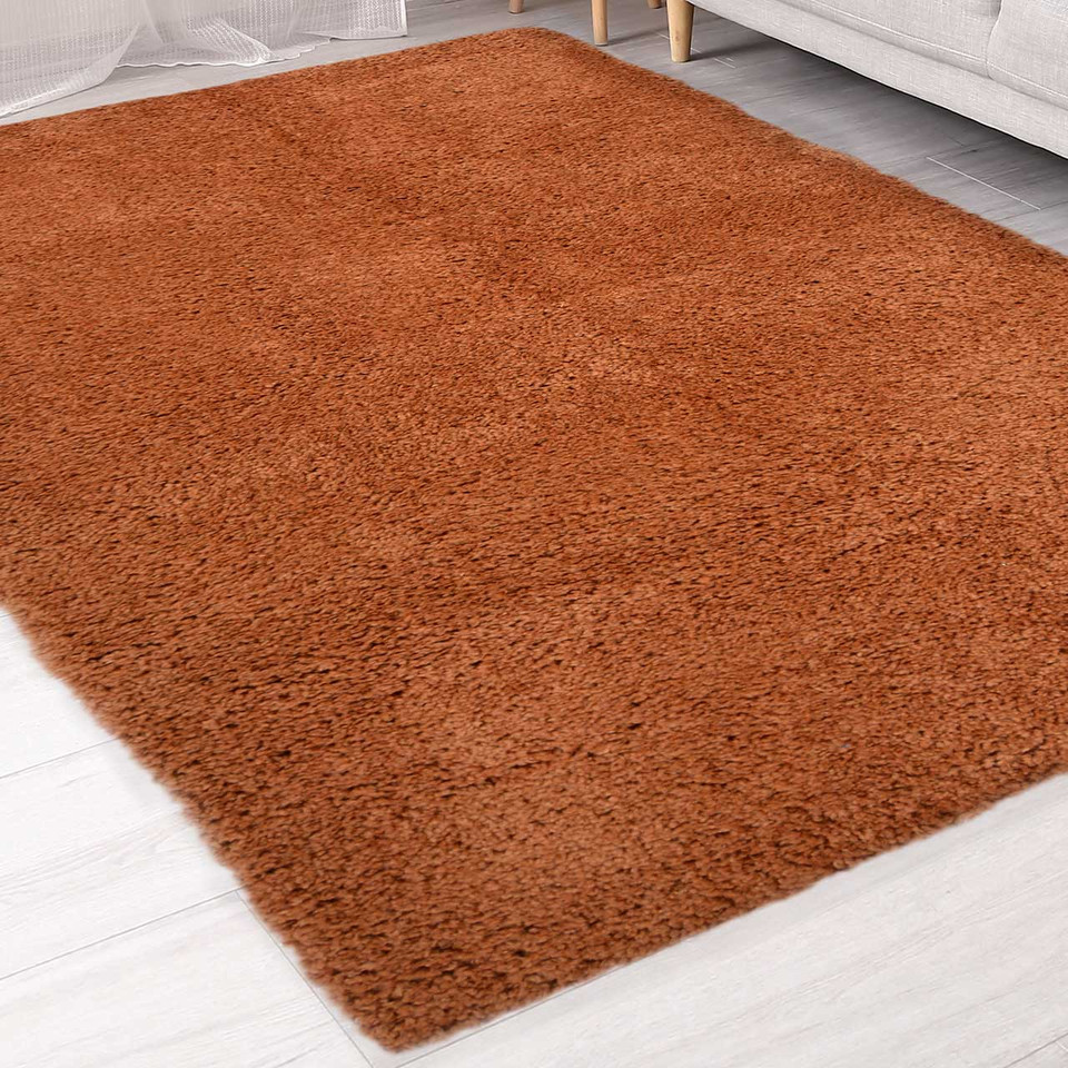 Snug Super Soft Shaggy Rug Plain Terra