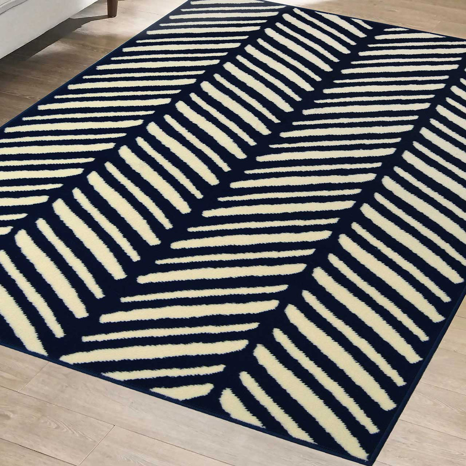 Maestro Herringbone Navy Rug