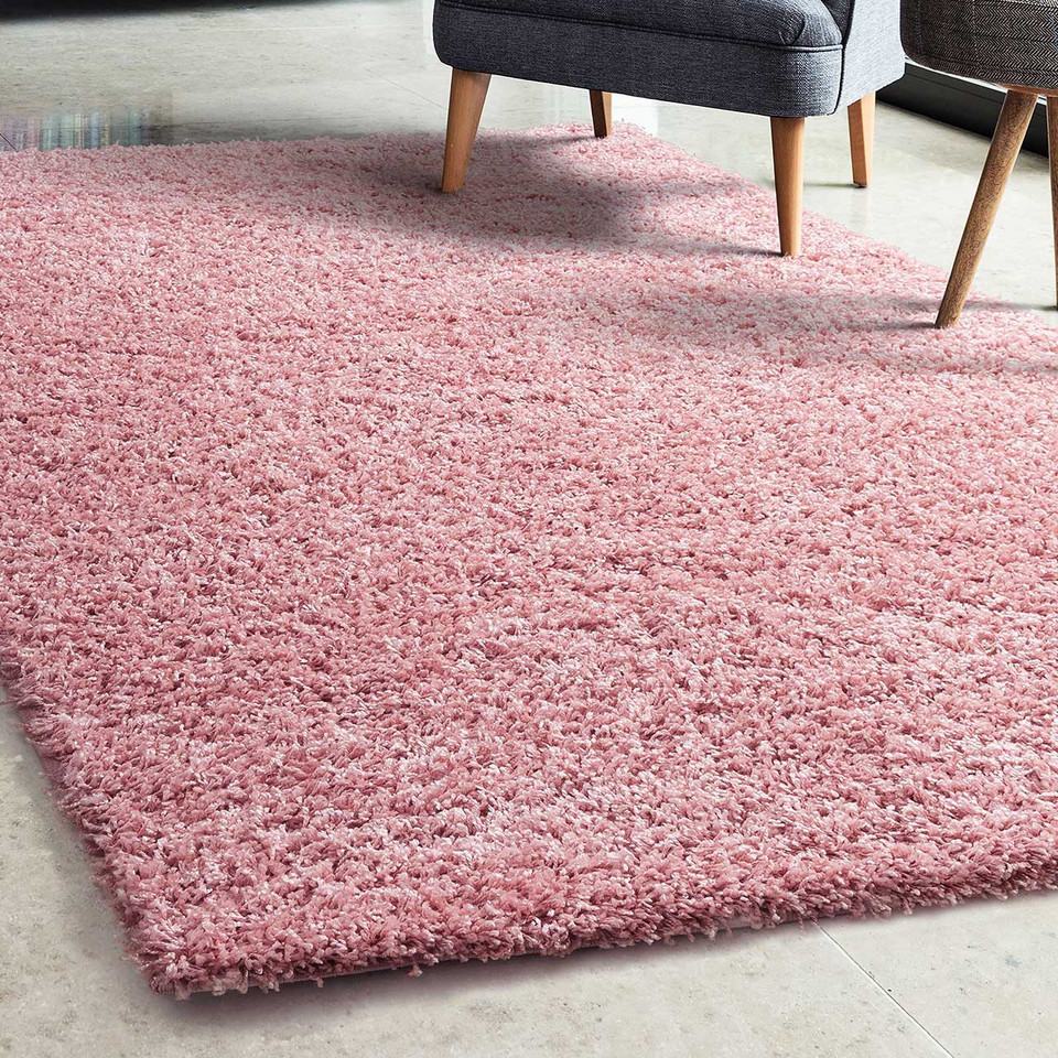 Jazz Shaggy Rug Blush Pink