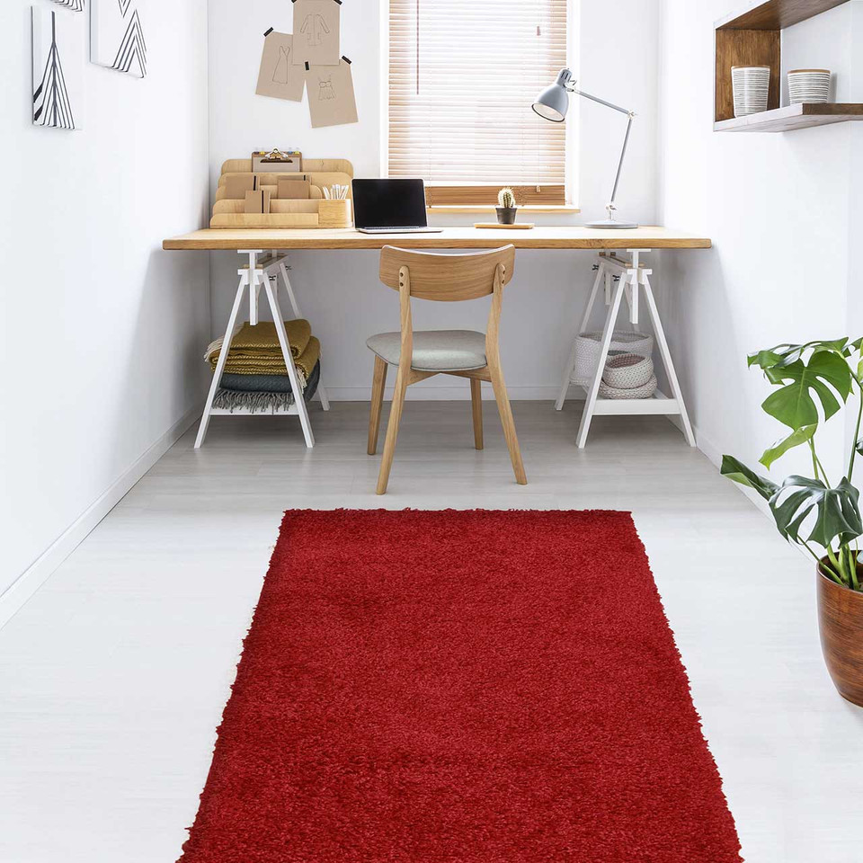 Jazz Shaggy Rug Red