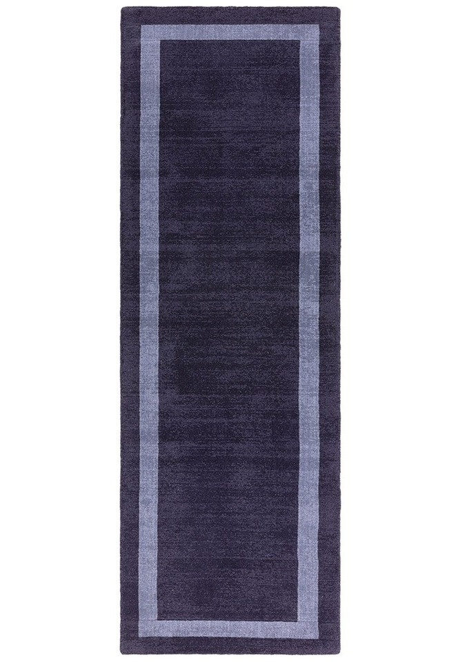 Albi Navy Pure Wool Plain Rug Runner