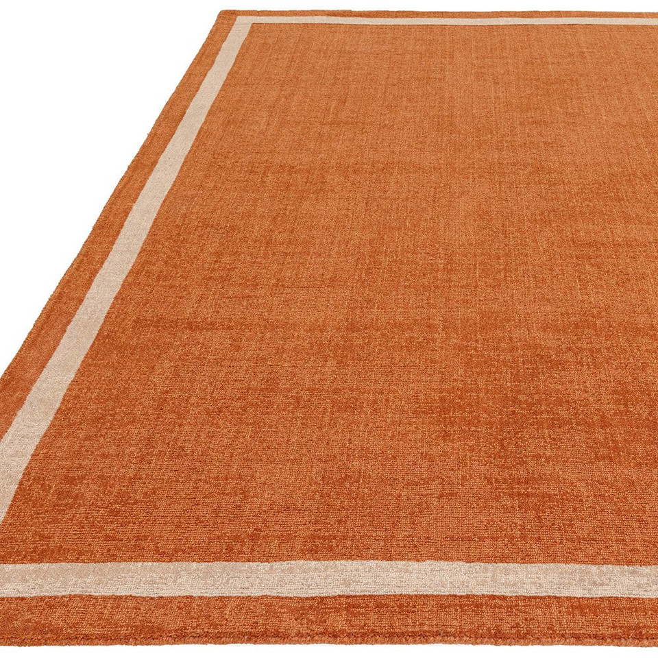 Albi Orange Pure Wool Plain Rug Runner