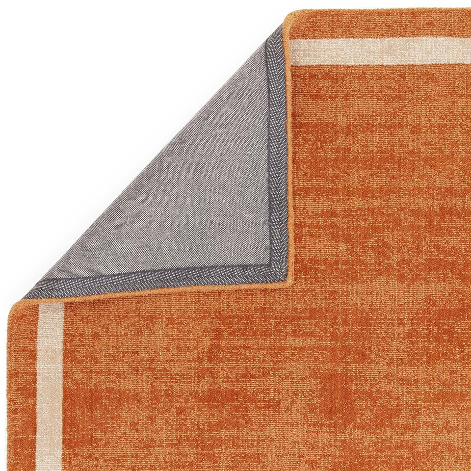 Albi Orange Pure Wool Plain Rug Runner