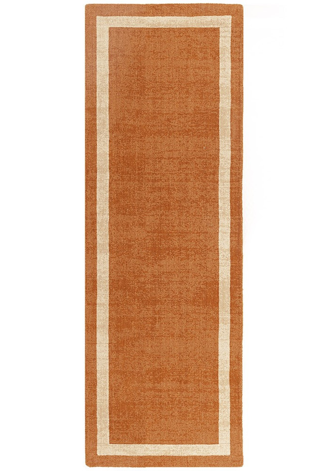 Albi Orange Pure Wool Plain Rug Runner