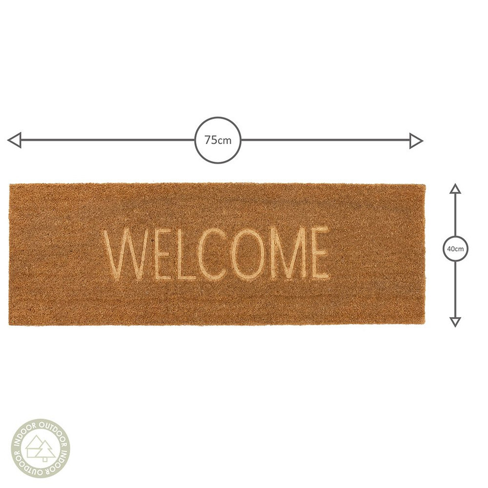 Welcome Coir Natural Brown Doormat