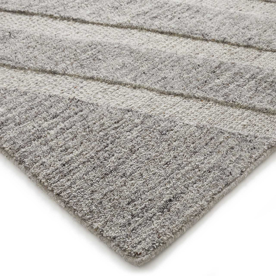 Stellar Arrow Wool Jute 3D Grey Rug
