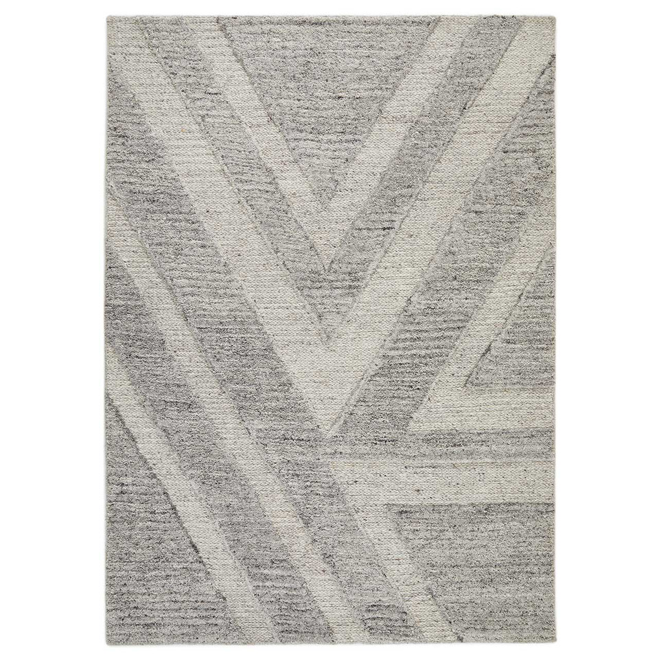 Stellar Arrow Wool Jute 3D Grey Rug
