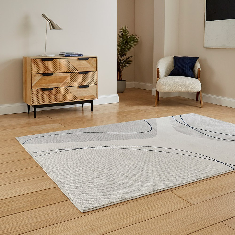 Apollo Grey Blue Modern Abstract Rug