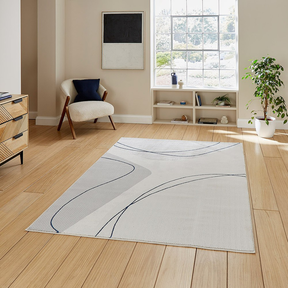 Apollo Grey Blue Modern Abstract Rug