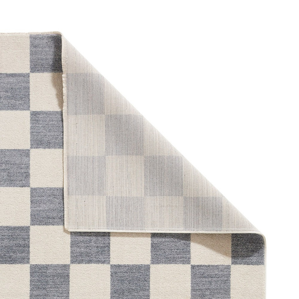 Baltimore Blue White Modern Checker Rug Runner