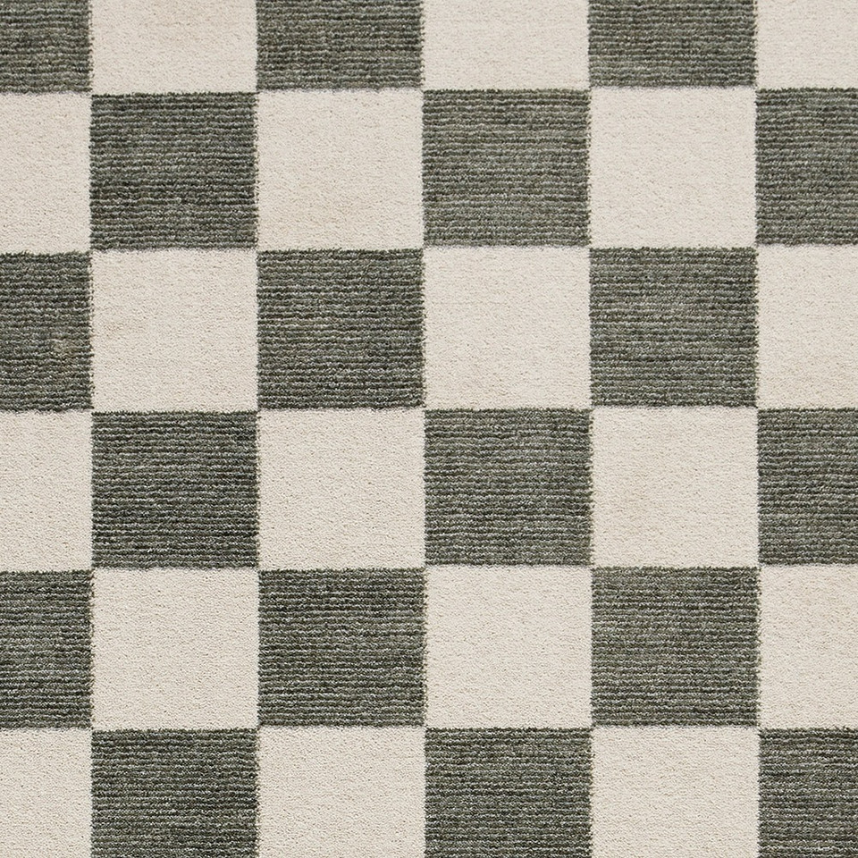 Baltimore Green White Modern Checker Rug