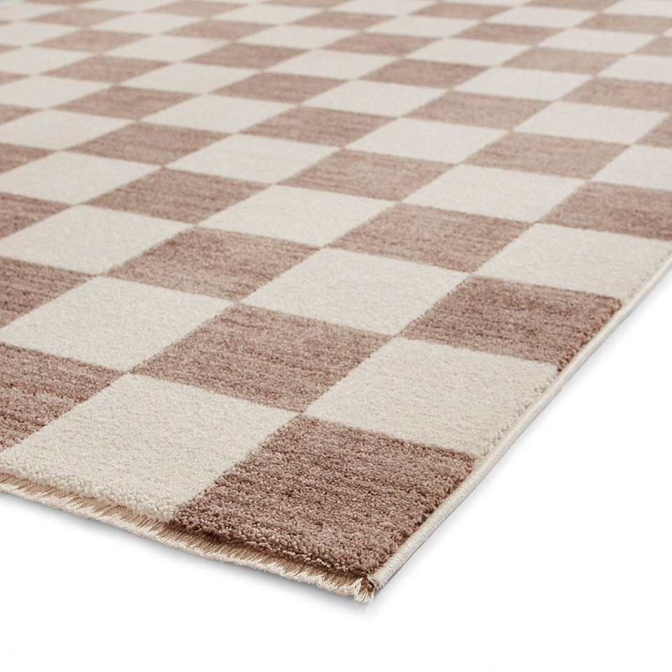 Baltimore Grey White Modern Checker Rug Runner