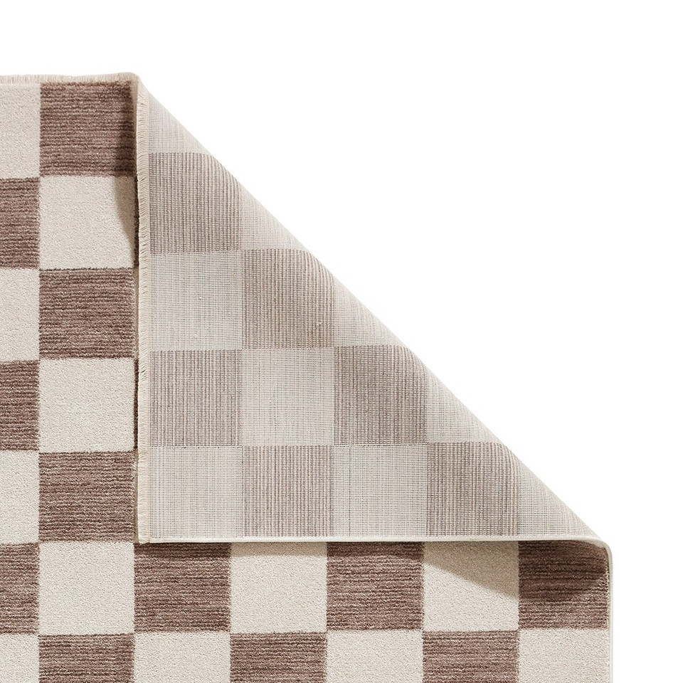 Baltimore Grey White Modern Checker Rug Runner