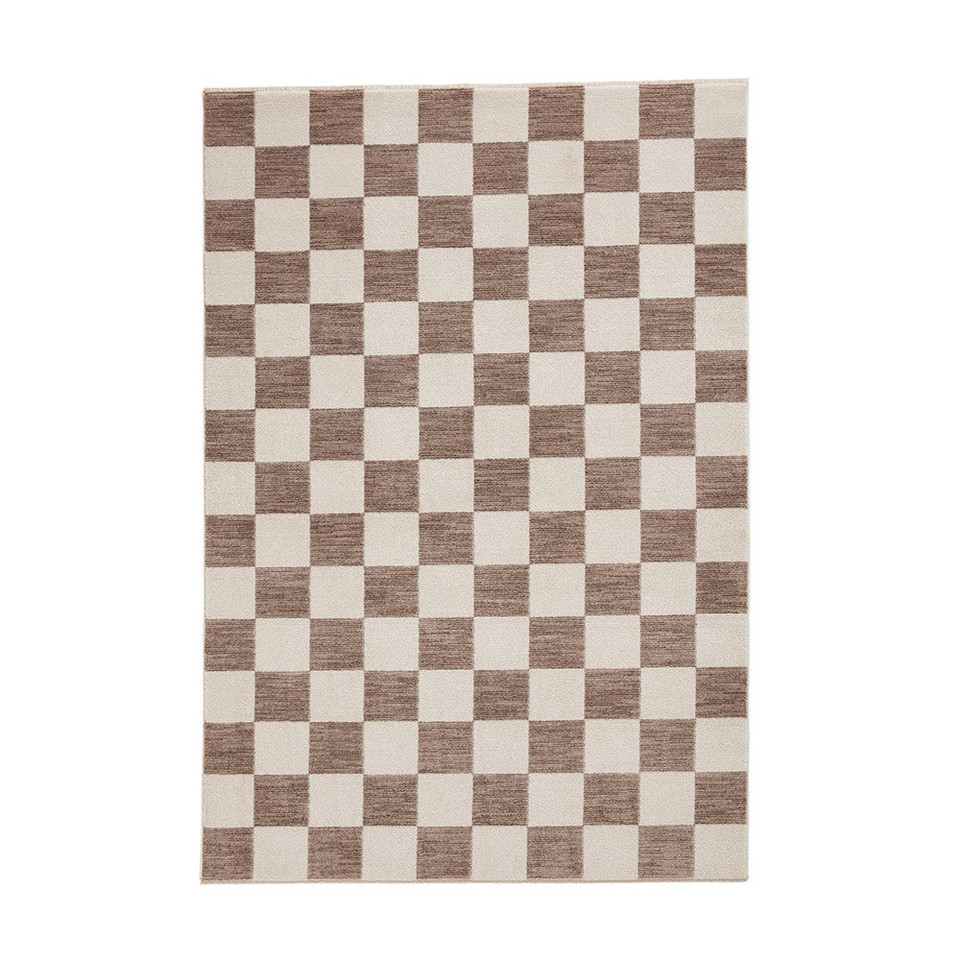 Baltimore Grey White Modern Checker Rug