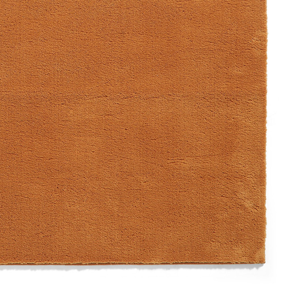 Bay Camel Orange Plain Shaggy Washable Rug