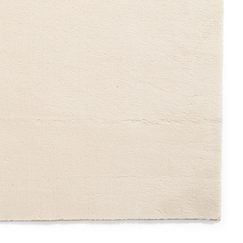 Bay Cream Plain Shaggy Washable Rug