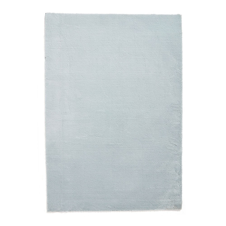 Bay Blue Plain Shaggy Washable Rug