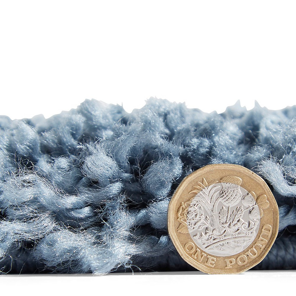 Boho 5413 Blue Berber Shaggy Moroccan Rug Runner