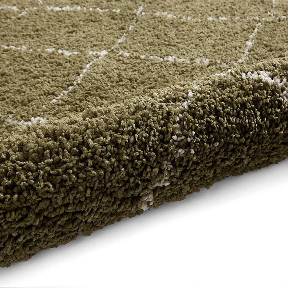 Boho 5413 Green Berber Shaggy Moroccan Rug