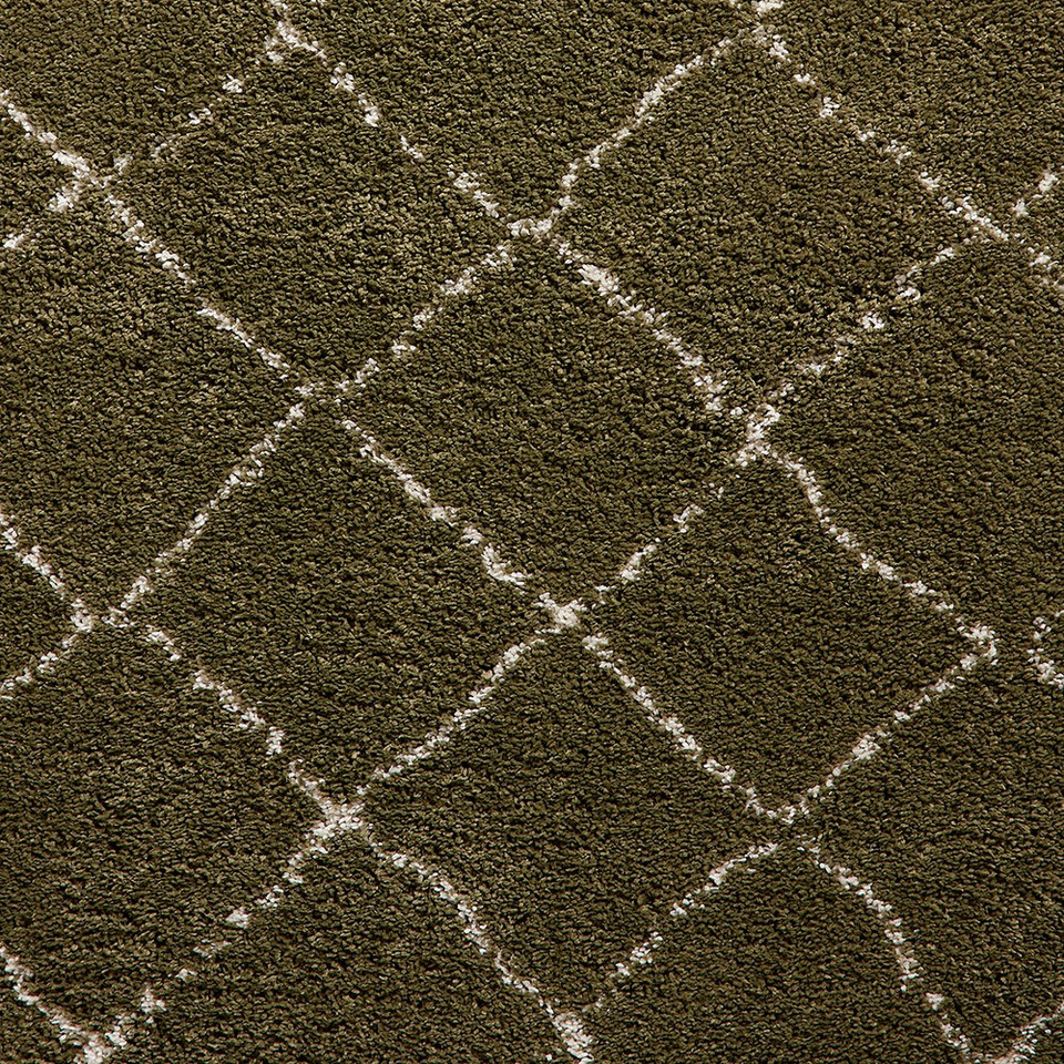 Boho 5413 Green Berber Shaggy Moroccan Rug