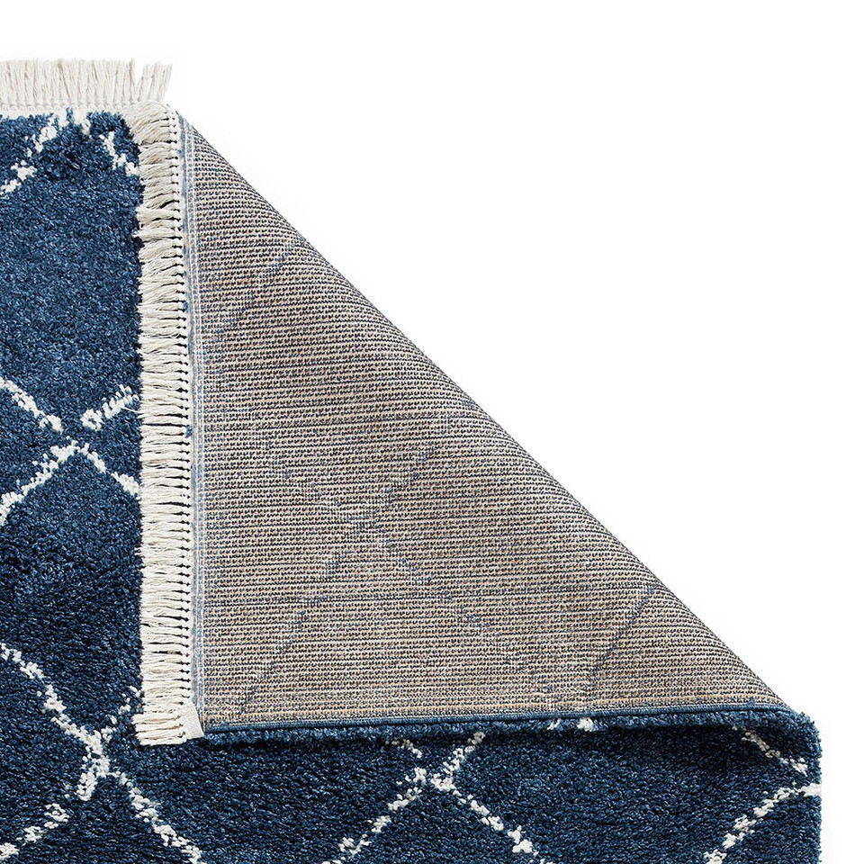 Boho 5413 Navy Berber Shaggy Moroccan Rug
