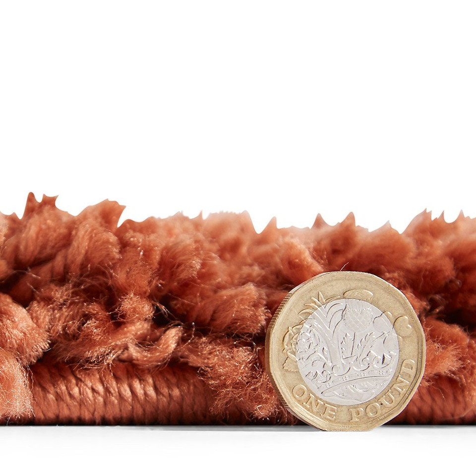 Boho 5413 Rust Red Berber Shaggy Moroccan Rug Runner