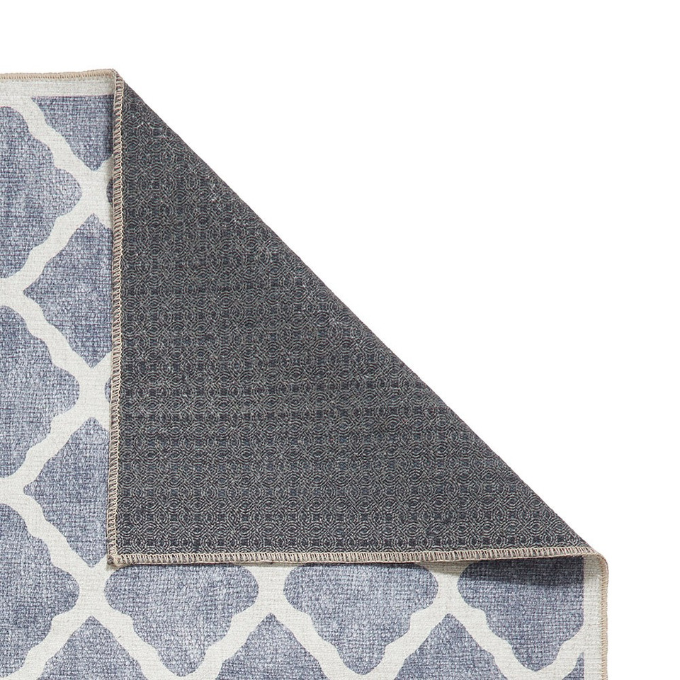 Coral Blue Modern Washable Rug Runner
