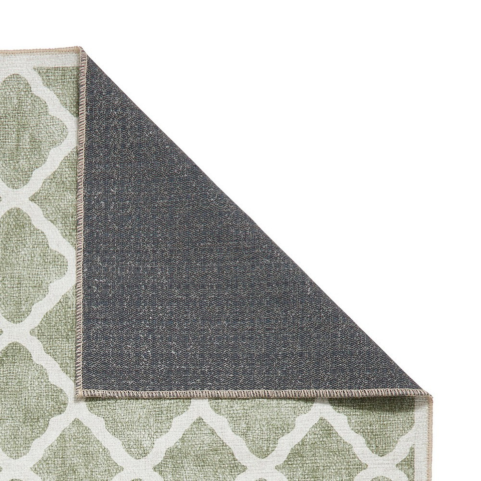 Coral Green Modern Washable Rug Runner