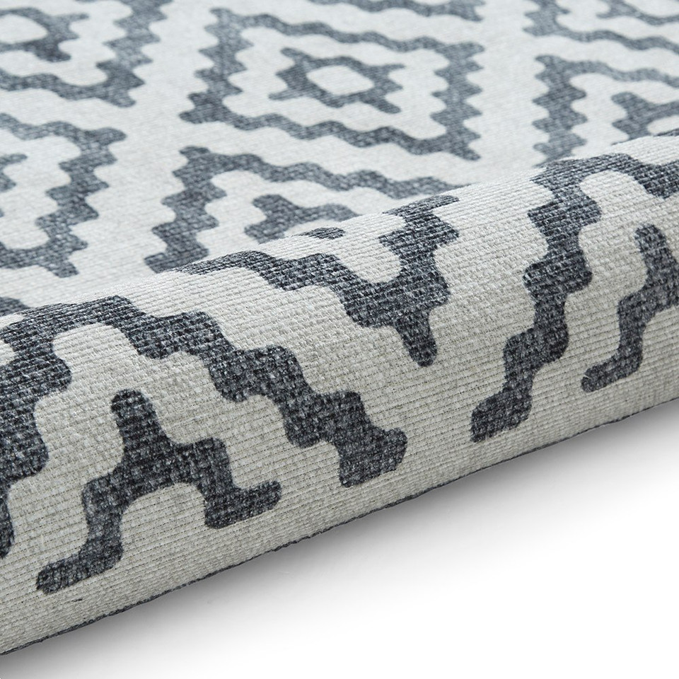 Coral Grey Modern Diamonds Washable Rug