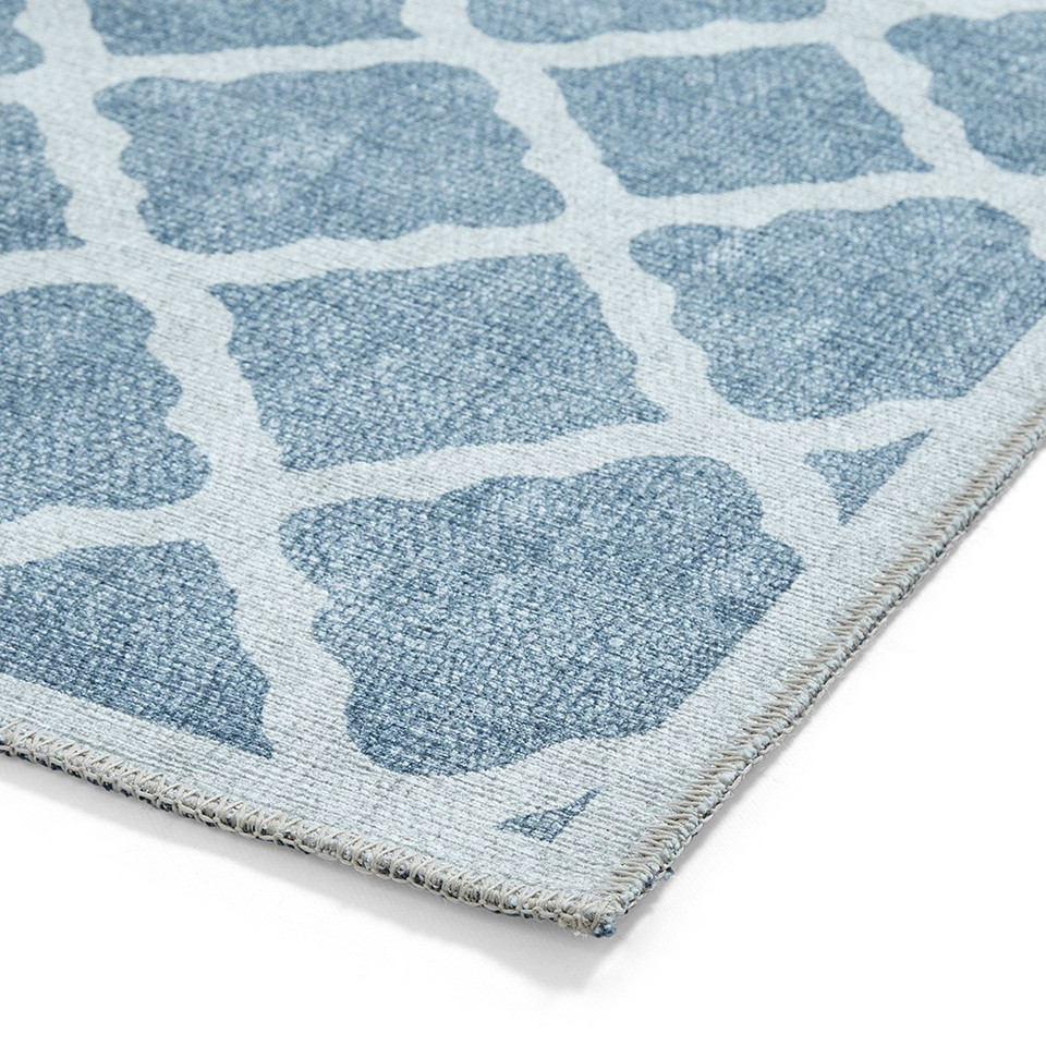 Coral Grey Modern Washable Rug Runner