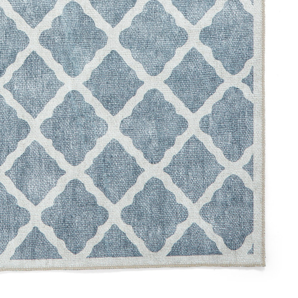 Coral Grey Modern Washable Rug Runner