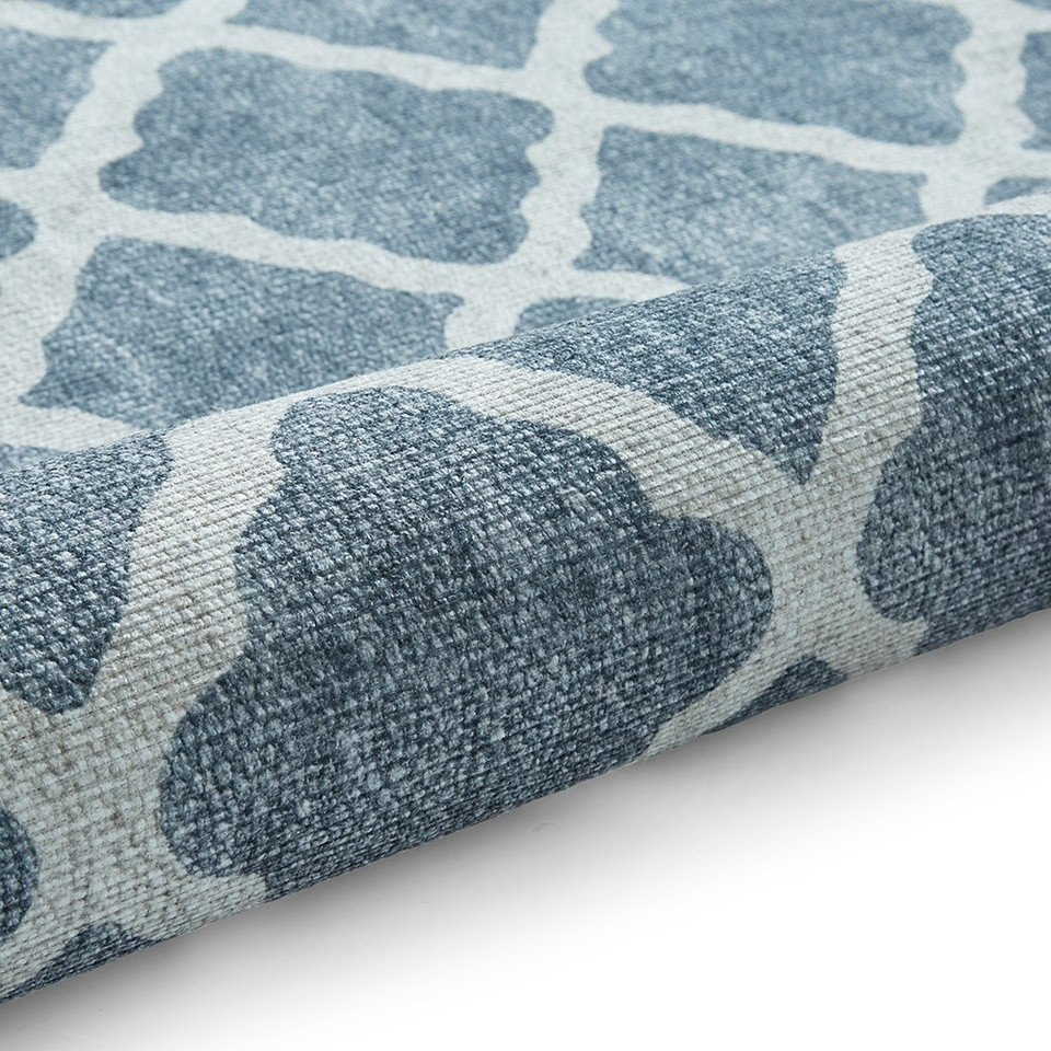 Coral Grey Modern Washable Rug Runner