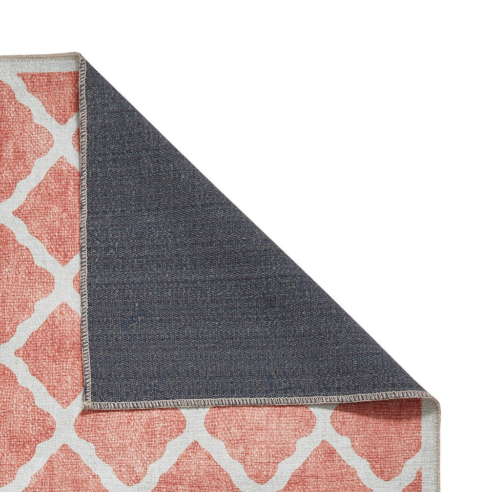 Coral Orange Modern Washable Rug Runner