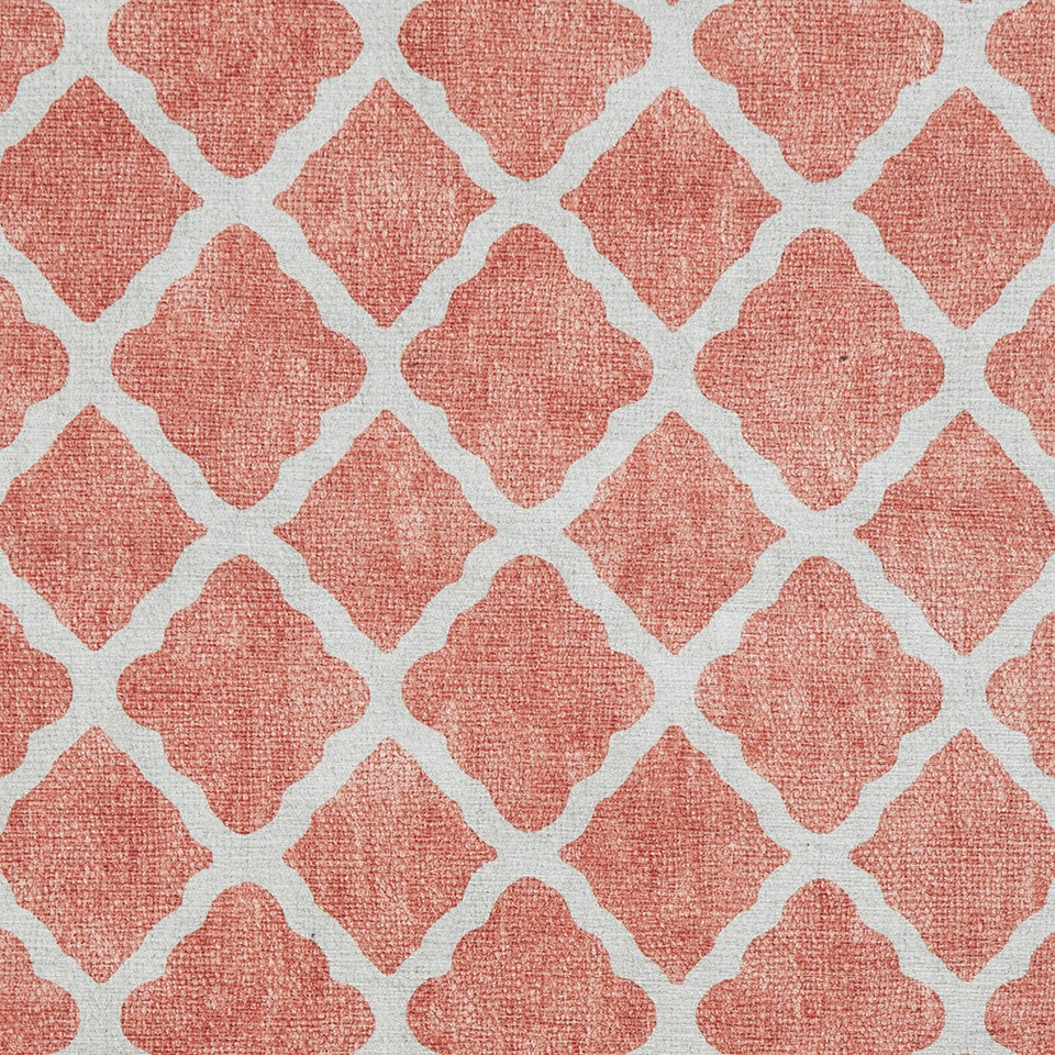 Coral Orange Modern Washable Rug