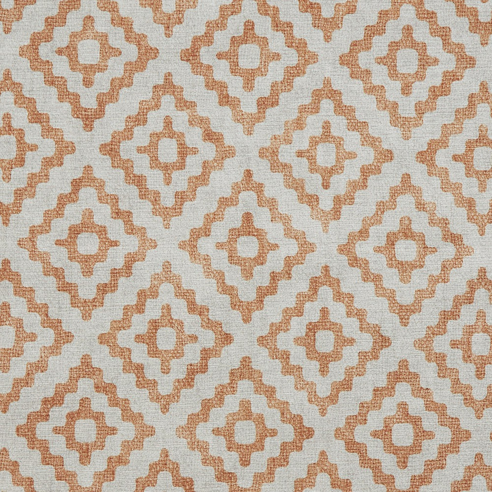 Coral Yellow Modern Diamonds Washable Rug Runner