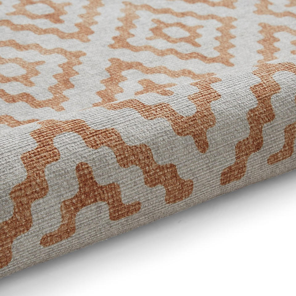 Coral Yellow Modern Diamonds Washable Rug